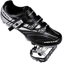 Load image into Gallery viewer, Venzo Mountain Men's Bike Bicycle Cycling Shoes - Compatible with Shimano SPD Cleats - Good for Spin Cycle, Off Road and MTB Buckle Strap + Multi-Use Pedals & Cleats - Size 8