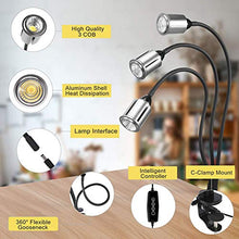Load image into Gallery viewer, CWH&WEN Plant Grow Light, Grow Lamp Full Spectrum with Auto ON &Off Timer 3/9/12H for Indoor Plants, 3 Heads Grow Bulbs, USB+AC Adapter for Seedlings and Succulents