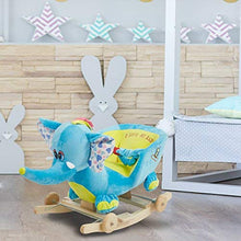 Load image into Gallery viewer, Livebest Baby Plush Rocking Horse Wooden Chair Rockers with Wheels,Seat Belt Kid Rocking Horse Chair/Outdoor Rocking Horse/Rocker/Animal Ride/Rocking Toy