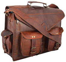 Load image into Gallery viewer, Handmadecraft ABB 18 Inch Vintage Handmade Leather Messenger Bag for Laptop Briefcase Satchel Bag