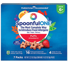 Load image into Gallery viewer, SpoonfulONE Food Allergen Introduction Puffs | Smart Feeding Snack for an Infant or Baby 6+ Months | Certified Organic (Strawberry - 7 Pack)