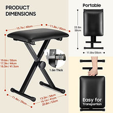 Load image into Gallery viewer, CAHAYA Keyboard Bench X-Style Height Adjustable 16.3-19.6in Padded Cushion Piano Stool Bench Keyboard Chair for Keyboards Piano CY0257