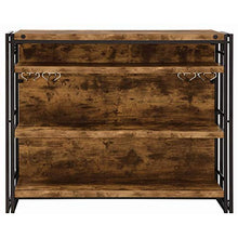 Load image into Gallery viewer, BOWERY HILL Industrial Home Bar Unit with Stemware Rack in Antique Nutmeg