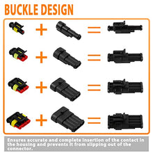 Load image into Gallery viewer, AutoEC 352PCS Electrical Connectors Plug Kit, Waterproof Automotive Motorcycle Electrical Wire Connector Terminals, 1 2 3 4 Pin Truck Harness Plug Car Spark Plug Connector for Car, Truck, Motorcycle