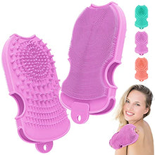 Load image into Gallery viewer, Exfoliating Silicone Body Scrubber - Shower Body Brush with Two Sides - Body Exfoliator Brush for Massage and Foam