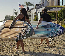 Load image into Gallery viewer, NIXY Newport Paddle Board All Around Inflatable SUP 10'6" x 33” x 6” Ultra-Light Stand Up Paddleboard Built with Dual Layer Woven Drop Stitch Includes Carbon Hybrid Paddle, Pump, Bag & More (Aqua)