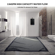Load image into Gallery viewer, Tankless Water Heater Natural Gas, Camplux On Demand Hot Water Heater Indoor for 2-3 Persons Home Use, 2.64 GPM, Black
