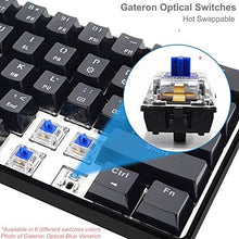 Load image into Gallery viewer, GK61 Hot Swappable Mechanical Gaming Keyboard - 61 Keys Multi Color RGB Illuminated LED Backlit Wired Gaming Keyboard, Waterproof Programmable, for PC/Mac Gamer, Typist (Gateron Optical Red, Black)