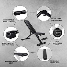 Load image into Gallery viewer, MaxKare Weight Bench Adjustable Foldable Incline Decline Bench, 882lbs Capacity, 7+3+2 Positions Automatic Lock Multi-Purpose Workout Exercise Bench for Home Gym
