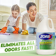 Load image into Gallery viewer, ZORBX Odor Eliminator Mega Bundle | Odor Remover (128 Oz), Spray Bottle (16 Oz), Value Pack (Pack of 3) and Pet Urine Odor & Stain Remover (24 Oz).