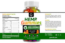 Load image into Gallery viewer, (3 Pack) Hemp Gummies 600,000mg Extra Strength -180ct - Promotes Focus Calm, Sleep and Calm Mood, 100% Natural Hemp Oil Extract Infused Gummies, Vegan, Non-GMO, Gluten-Free