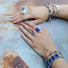 Load image into Gallery viewer, American West Sterling Silver Red Coral Floral Elongated Ring,  size  7