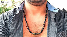 Load image into Gallery viewer, Men Long Necklace - Real Gemstone Necklace men neckless men's necklace Handmade