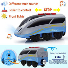 Load image into Gallery viewer, Battery Operated Action Locomotive Train & 10 Pcs Wooden Train Track & 2 Smart Action Tunnels - 13 Piece Train Toy with Accessories and Wooden Tracks