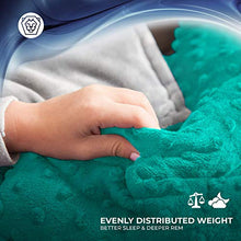 Load image into Gallery viewer, Roore 5 lb Weighted Blanket for Kids I 36"x48" I Weighted Blanket with Plush Minky Teal Removable Cover I Weighted with Premium Glass Beads I Perfect for Children from 40 to 60 lb