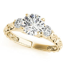 Load image into Gallery viewer, 1/2 Carat Halo Engagement Diamond Ring Crafted In 14k Yellow Gold Ring Size - 6