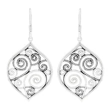 Load image into Gallery viewer, Filigree Earrings for Women Silver, Sterling Silver Earrings for Women, Plain Silver Earrings for Women