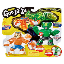 Load image into Gallery viewer, Heroes of Goo Jit Zu 2 Pack of Glow in The Dark Action Figures, Tygor Vs Viper