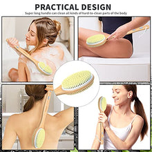 Load image into Gallery viewer, Metene Bamboo Body Brush with Stiff and Soft Natural Bristles, Back Scrubber for Shower with Long Handle, Dual-sided Brush Head for Wet or Dry Brushing, Exfoliating Skin and Clean the Body Easily