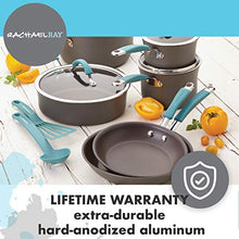 Load image into Gallery viewer, Rachael Ray 87631-T Cucina Hard Anodized Nonstick Skillet with Helper Handle, 14 Inch Frying Pan, Gray/Red