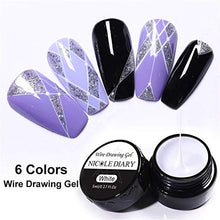 Load image into Gallery viewer, NICOLE DIARY 6 Colors Spider Nail Gel Nail Polish UV/LED Gel Nail Art Wire Drawing Gel Graffiti Painting Gel Varnish with Painting Dotting Pen Gel Nail Polish DIY Design Tool