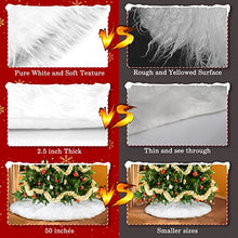 Load image into Gallery viewer, Christmas Tree Skirt, 50 Inch Thicker & Ultra Soft White Christmas Plush Tree Skirt, Machine Washable & Dryable Snowy White Fur Tree Skirt for Christmas Decorations and Ornaments