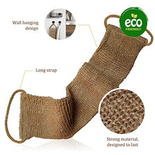 Load image into Gallery viewer, Natural Back Scrubber for Shower for Men and Women - Set of Hemp Back Washer & Exfoliating Glove for Body- Long Back Sleeve with Scrub Mitten for Deep Cleaning & Skin Relax