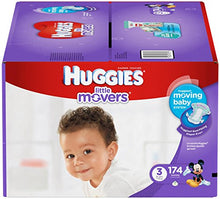 Load image into Gallery viewer, HUGGIES LITTLE MOVERS Active Baby Diapers, Size 3 (fits 16-28 lb.), 174 Ct, ECONOMY PLUS (Packaging May Vary)
