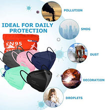 Load image into Gallery viewer, Face Mask Kn95 Masks for Protection 50 Pcs K95 Face Masks kn95 Cup Dust Safety Masks 5-Ply Breathable Comfortable Facemask for Outdoor