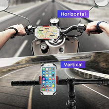 Load image into Gallery viewer, IPOW Bike Phone Mount Holder with Durable Metal Base Silicone Clamp Rubber Band Bicycle Motorcycle Phone Mount Holder Universal Phone Holder for Bike Fit 0.6"-1.2" Handlebars iPhone, Samsung Galaxy