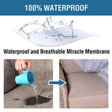 Load image into Gallery viewer, 100% Waterproof Sofa Furniture Cover Suede Couch Covers for Dogs Velvet Sofa Protector Leather Sofa Cover Seat Width 70" Sofa Slipcovers with 2" Strap and Non-Slip Backing (Sofa, Taupe)