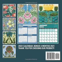 Load image into Gallery viewer, Arts & Crafts Tiles 2022 Calendar: Great Art Calendar 2022, January 2022 - December 2022, 12 Months, OFFICIAL Squared Monthly, Mini Planner | UK and ... Calendrier | BONUS Last 4 Months 2021