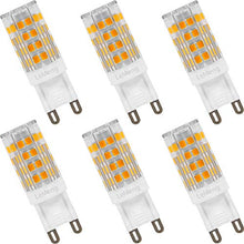 Load image into Gallery viewer, LeMeng G9 LED Light Bulbs 4W 400Lm 2700K Warm White, 40W Halogen Equivalent, AC 120V Bi-Pin G9 Base, Not Dimmable- 6 Pack,