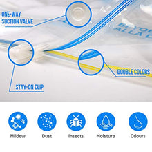 Load image into Gallery viewer, HIBAG Space Saver Bags, 20 Pack Vacuum Storage Bags (6 Medium, 5 Large, 5 Jumbo, 2 Small, 2 Roll Up Bags) with Hand Pump for Bedding, Comforter, Pillows, Towel, Blanket, Clothes