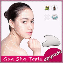 Load image into Gallery viewer, ROISOOT Upgrade Gua Sha Stainless Steel Tool for Face , Massage Scraper for Facial Skin Care with Red Travel Pouch