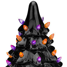Load image into Gallery viewer, Best Choice Products Pre-Lit 15in Ceramic Tabletop Halloween Tree Holiday Decoration w/Orange & Purple Bulb Lights