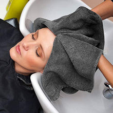 Load image into Gallery viewer, Utopia Towels Grey Salon Towels, Pack of 24 (Not Bleach Proof, 16 x 27 Inches) Highly Absorbent Towels for Hand, Gym, Beauty, Hair, Spa, and Home Hair Care