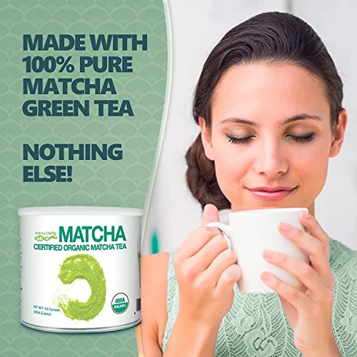 MATCHA DNA Certified Organic Matcha Green Tea Powder (16 oz TIN CAN ...