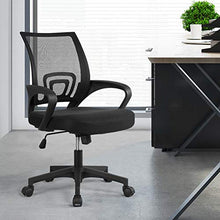 Load image into Gallery viewer, Yaheetech Home Office Desk & Chair Set/Ergonomic Black Mesh Computer Chair and 47" Computer Desk with Storage Bag & Headphone Hook/Adjustable Rolling Swivel Chair/Indusrtal Workstation for Small Space