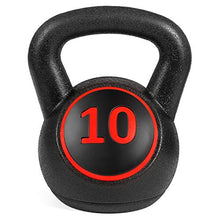 Load image into Gallery viewer, Best Choice Products 3-Piece HDPE Kettlebell Exercise Fitness Weight Set w/Base Rack, 5lb, 10lb, 15lb Weights