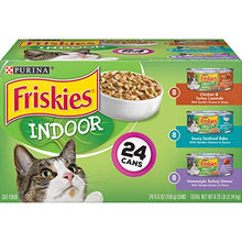 Load image into Gallery viewer, Purina Friskies Indoor Wet Cat Food Variety Pack, Indoor - (24) 5.5 oz. Cans