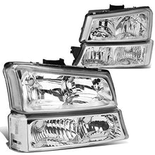Load image into Gallery viewer, DNA Motoring HL-OH-CS03-4P-CH-CL1 Chrome Housing Headlights Compatible with 2003-2006 Chevy Silverado/Avalanche Fit Models without Factory Cladding