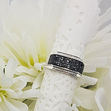 Load image into Gallery viewer, Dazzlingrock Collection 0.42 Carat (ctw) Platinum Plated Sterling Silver Black & White Diamond Men's Hip Hop Ring, Size 8