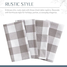 Load image into Gallery viewer, Elrene Home Fashions Farmhouse Living Buffalo Check Napkin Set of 4, 20" x 20", Gray/White 4
