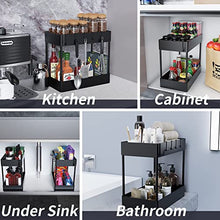 Load image into Gallery viewer, Under Sink Organizer, Under Sink Organizers and Storage Under Sink Shelf 2 Tier Under Sink Organizer Rack Under Sink Storage for Kitchen Bathroom Countertop And Cabinet,Bath Collection Baskets Black