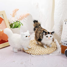 Load image into Gallery viewer, Zhanmai 2 Pcs Simulation Cat Toys Plush Simulation Animal Models Cat Plush Tabby Cat Realistic Stuffed Cat Ragdoll Gift for Kid,Women Plush Cat for Home Office Desktop Decoration