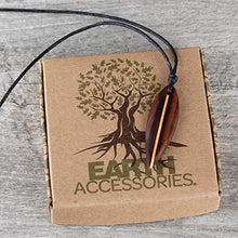 Load image into Gallery viewer, Earth Accessories Adjustable Organic Wood Surfboard Pendant Necklace - Beach Necklaces or Surfer Necklace for Women or Men