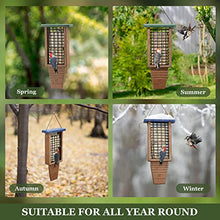 Load image into Gallery viewer, Kingsyard Recycled Plastic Suet Bird Feeder, Double Capacity Tail-Prop Suet Feeder for Outside Hanging, Sturdy & Durable, Great for Woodpecker & Clinging Birds, Green