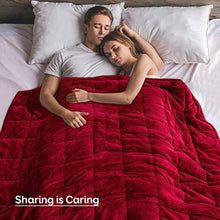 Load image into Gallery viewer, Sivio Sherpa Fleece Weighted Blanket for Adult, 15lbs Heavy Fuzzy Throw Blanket with Soft Plush Flannel, Reversible Twin-Size Super Soft Extra Warm Cozy Fluffy Blanket, 60x80 Inch Dual Sided Burgundy