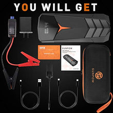 Load image into Gallery viewer, Car Jump Starter, SUNPOW 2000A Peak 20000mAh Lithium Jump Starter Pack(Up to All Gas and 8.5L Diesel),12V Battery Booster for Cars, Trucks, SUV, Portable Power Pack with LCD Screen & LED Light